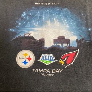 2009 Super Bowl 33 XLIII Pittsburgh Steelers vs Arizona Cardinals shirt XXL